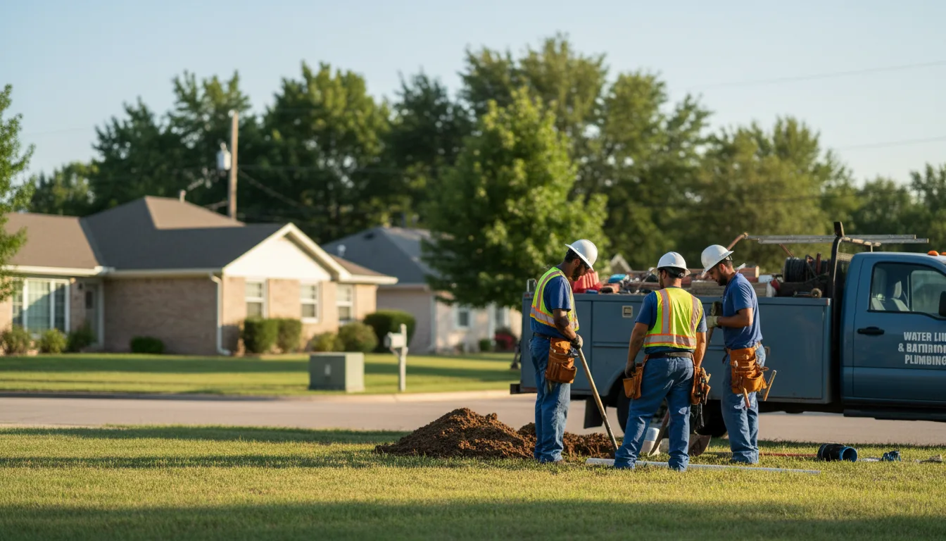 Residential water line and bathroom plumbing service in Malinta, OH
